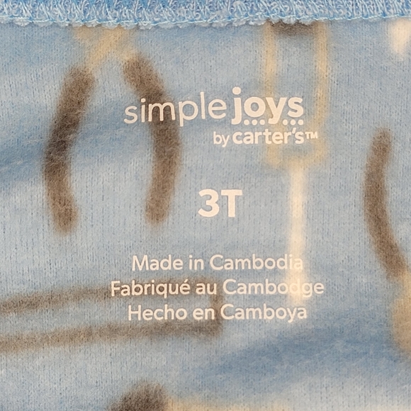 Carter's Boys Fleece Zip-up Footed Pajamas "Built Strong" Tools Theme 3T - Picture 3 of 9